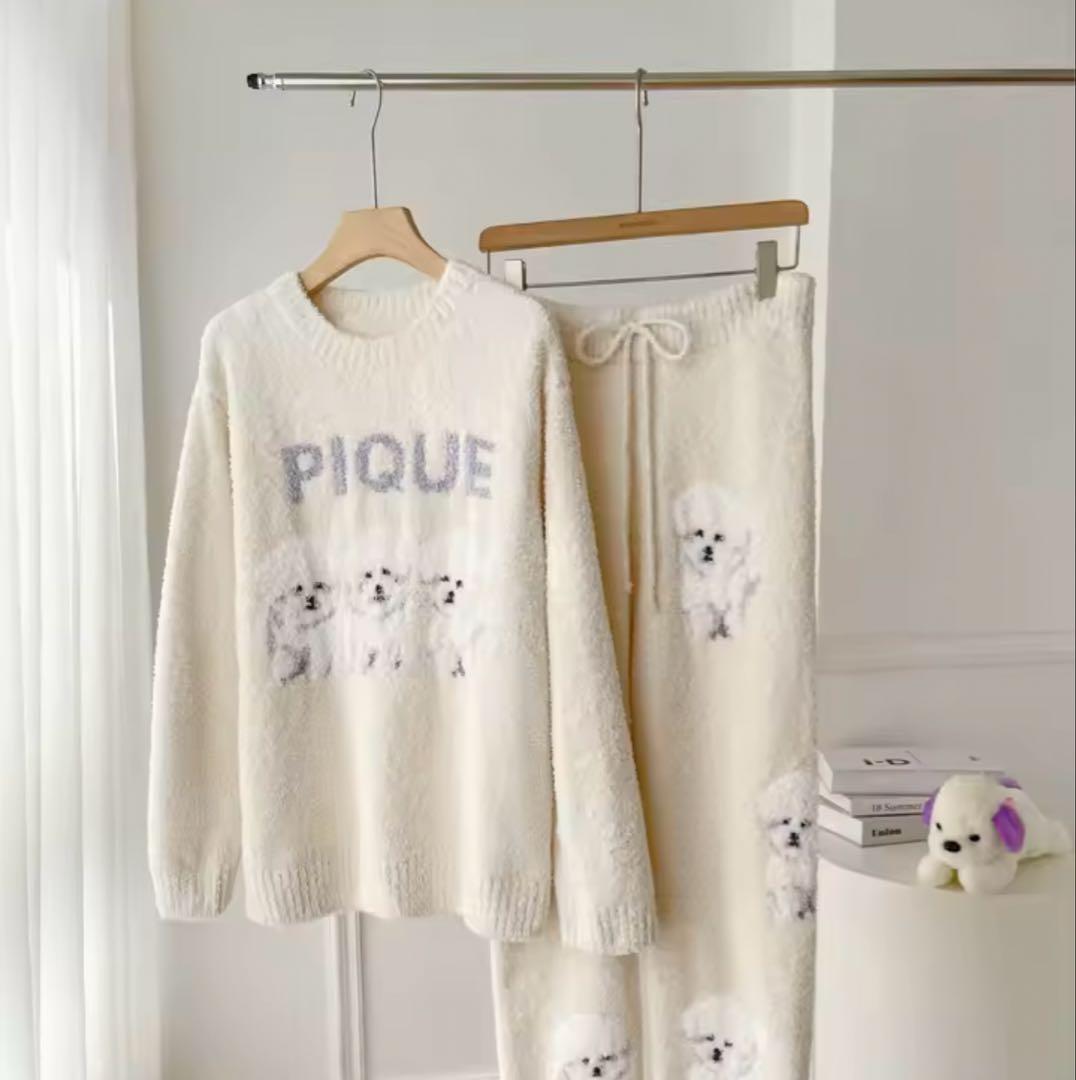 ジェラートピケ モチーフジャガードプルオーバー ビションフリーゼ