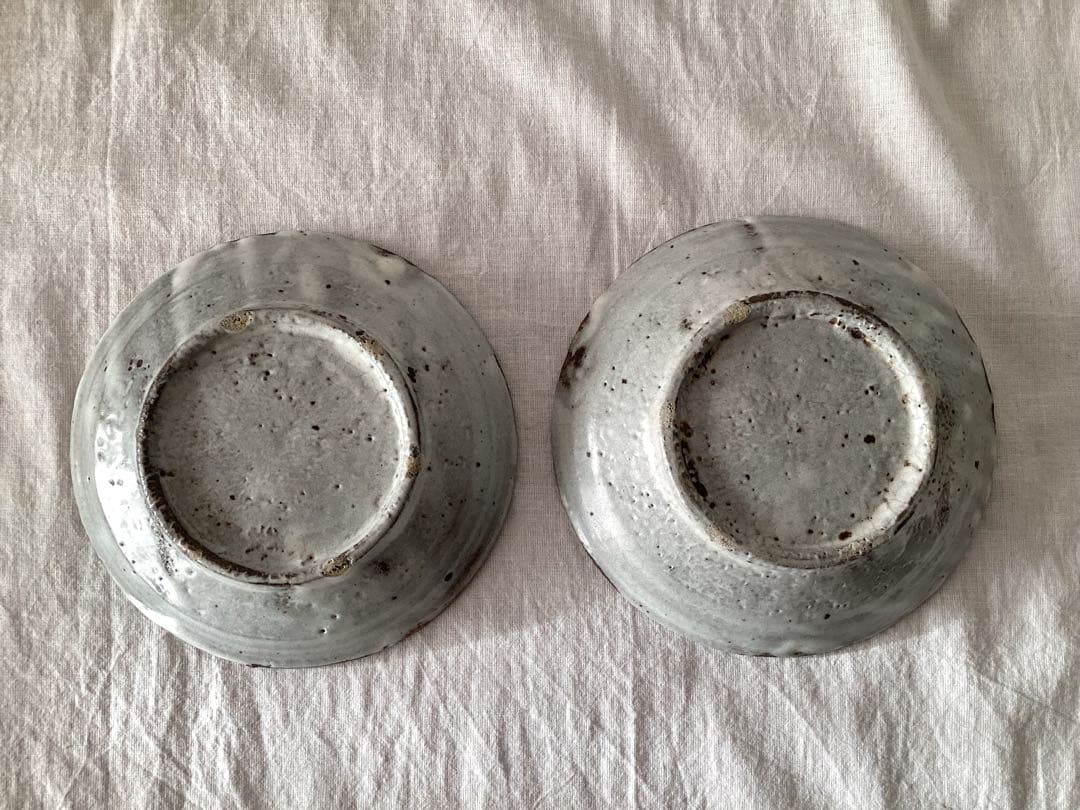 小野哲平 鉄化粧 クロス皿 5寸15センチ 2枚セット