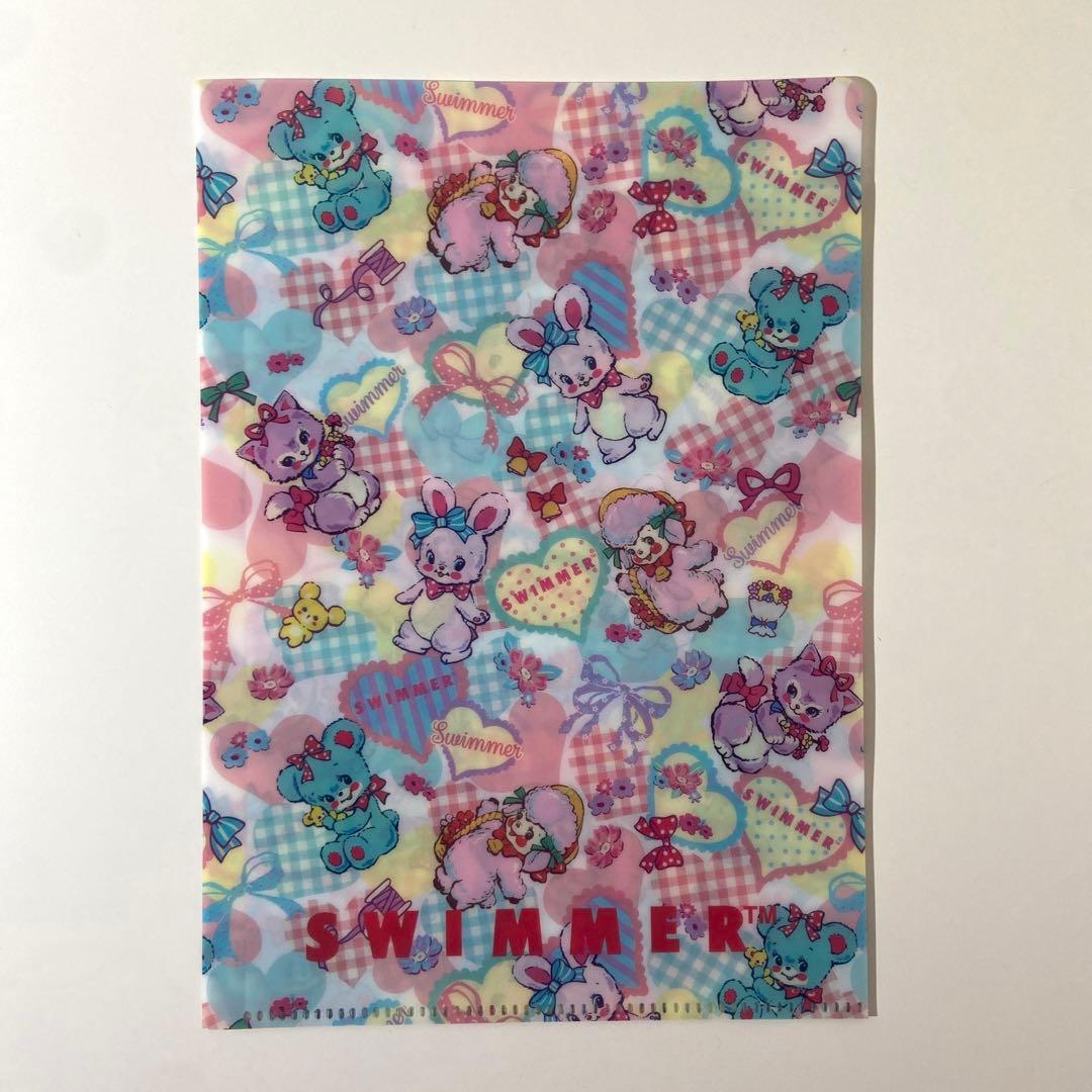 swimmer セリア スイマー A5見開きクリアファイル ポケット付き 文房具