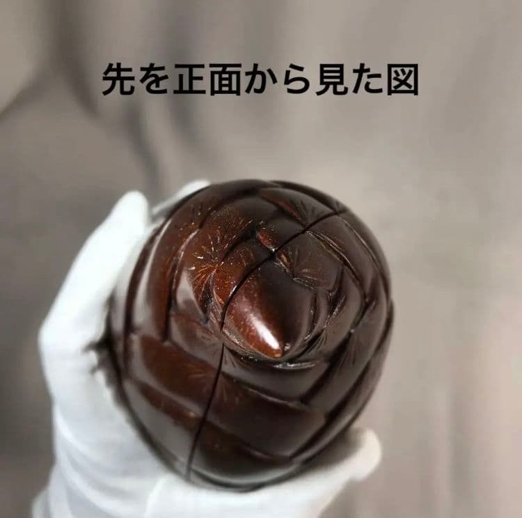 【蔵出し・未使用】昭和期 香港製｜紫檀 筍意匠小物入れ｜縁起物・工芸美品