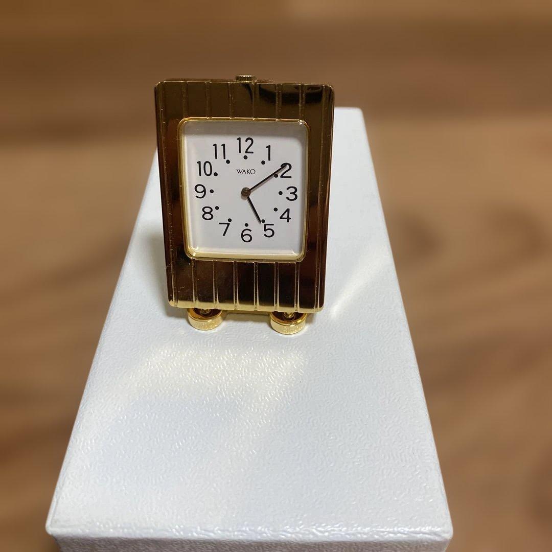 WAKO ゴールド ストライプデザイン デスククロック