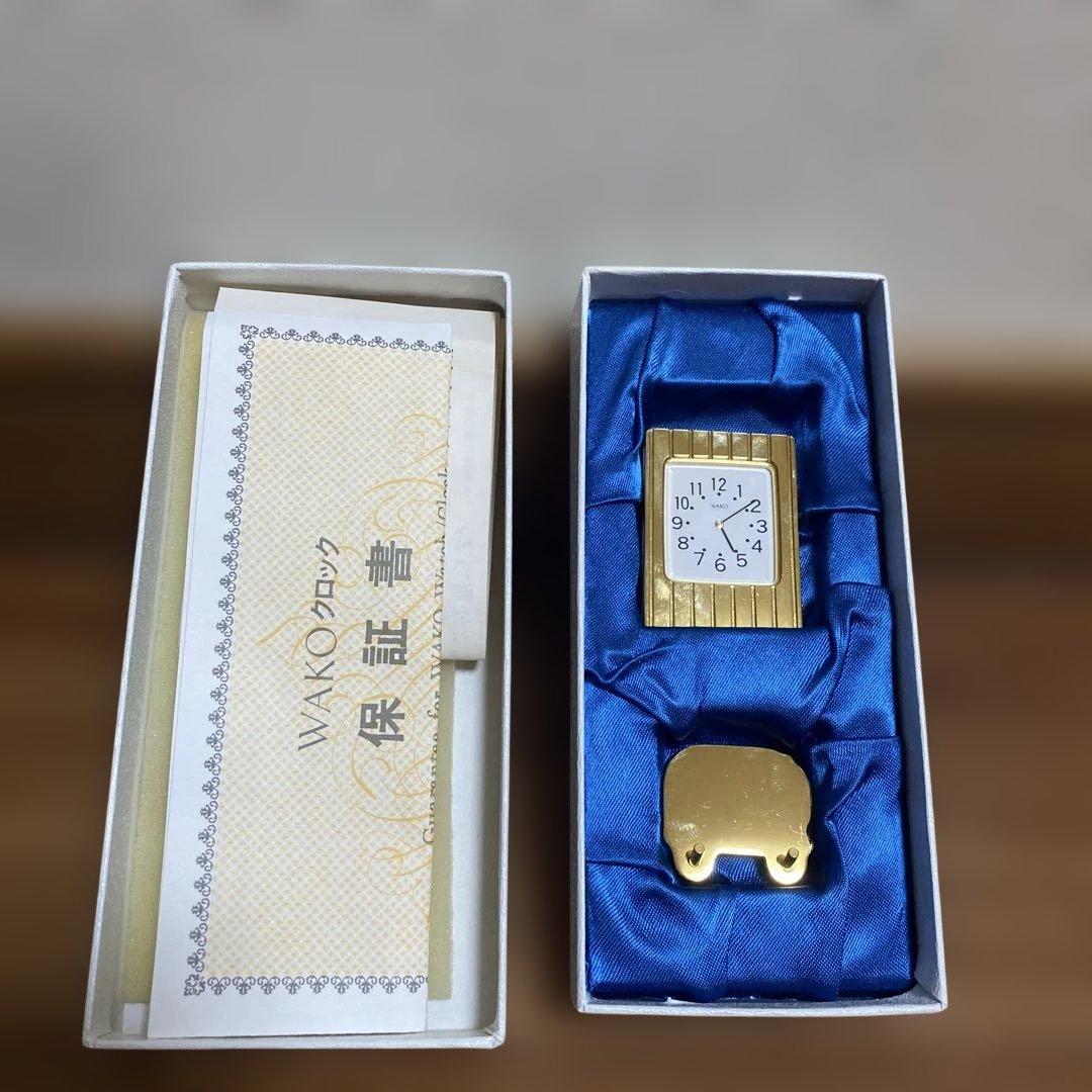 WAKO ゴールド ストライプデザイン デスククロック