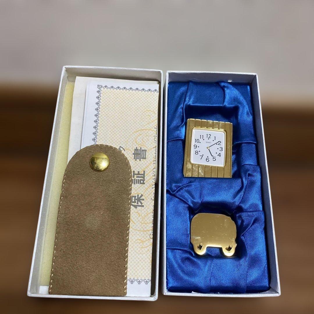 WAKO ゴールド ストライプデザイン デスククロック