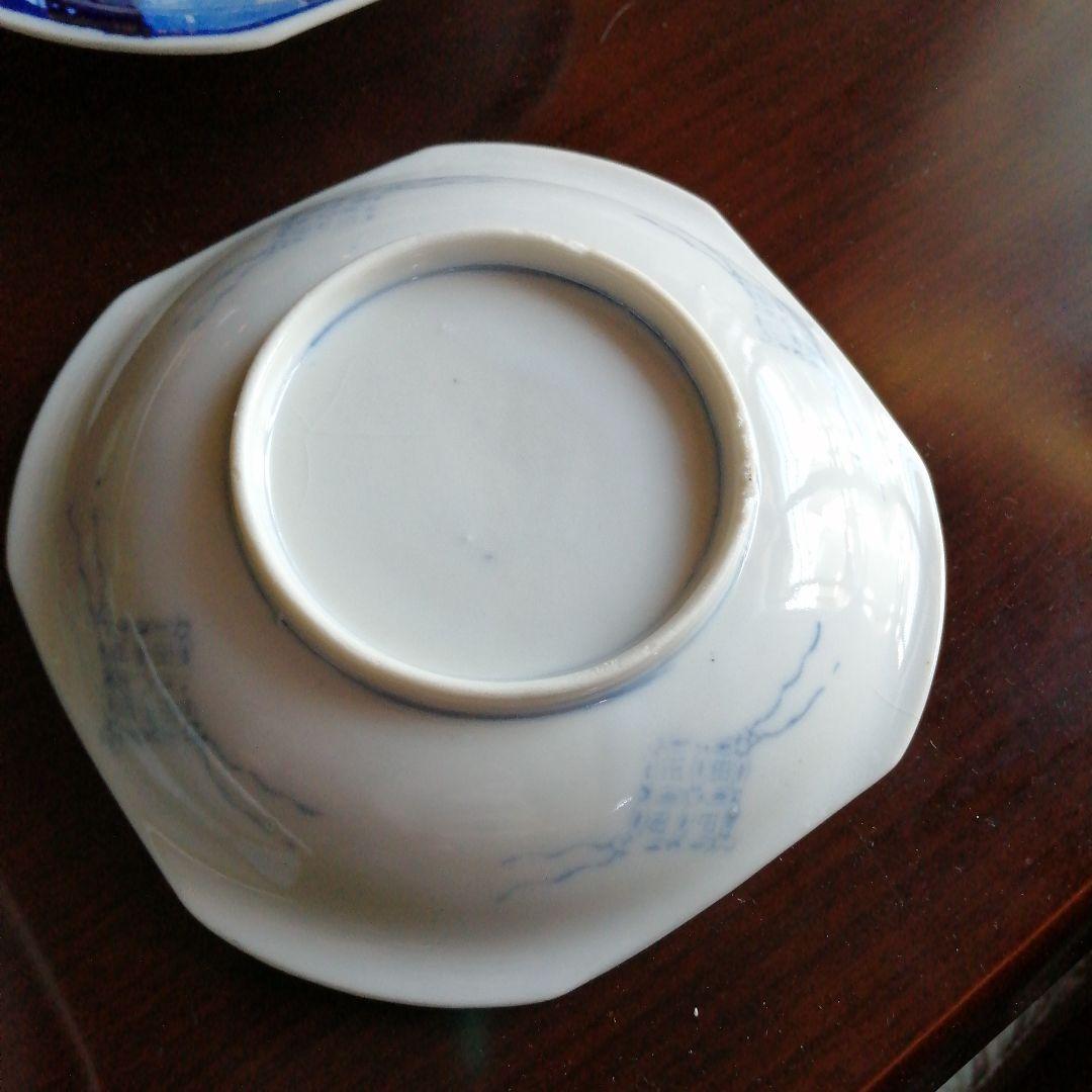 古伊万里　染付隅切四方皿　25枚　14.8cm　幕末〜明治初期