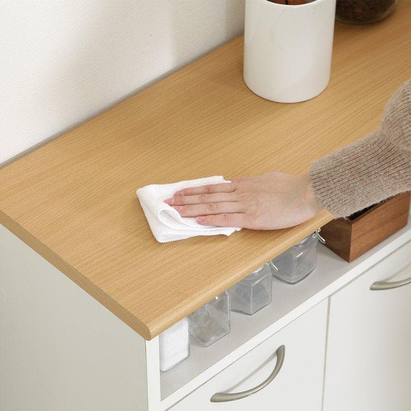 北欧風キッチンカウンター ホワイト×ナチュラル [5072]