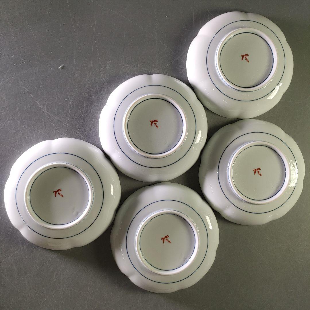 A1211-5/有田焼/其泉窯/草花果実紋銘々皿5客/向付/菓子皿/懐石道具/