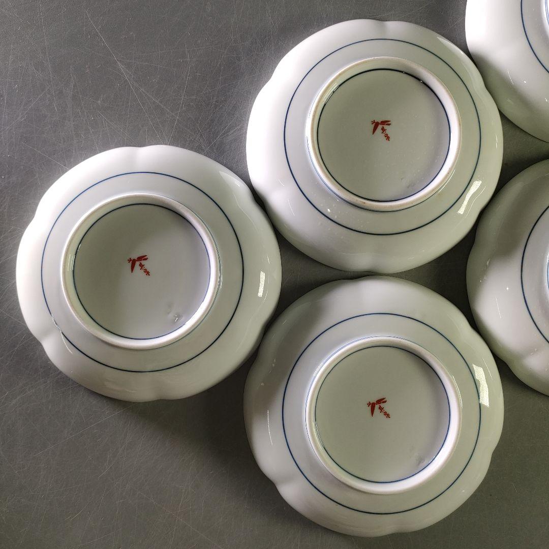 A1211-5/有田焼/其泉窯/草花果実紋銘々皿5客/向付/菓子皿/懐石道具/