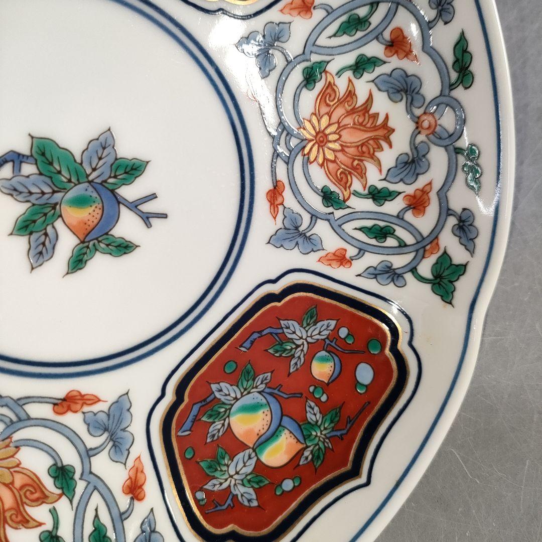 A1211-5/有田焼/其泉窯/草花果実紋銘々皿5客/向付/菓子皿/懐石道具/