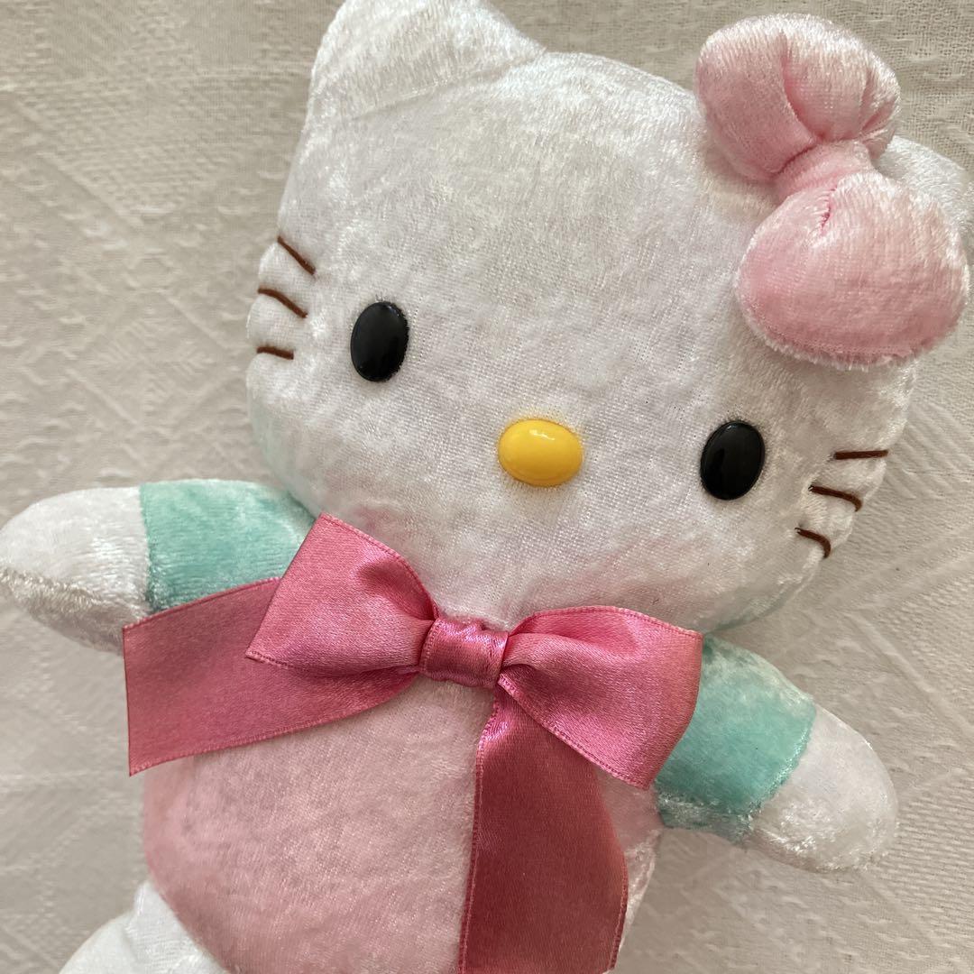 ハローキティ キティちゃん ベロア ピンクリボン ぬいぐるみ - メルカリ