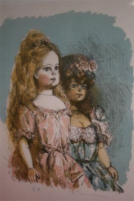 ☆田村孝之介☆綺麗作品です☆フランス人形☆リトグラフEA☆物故作家