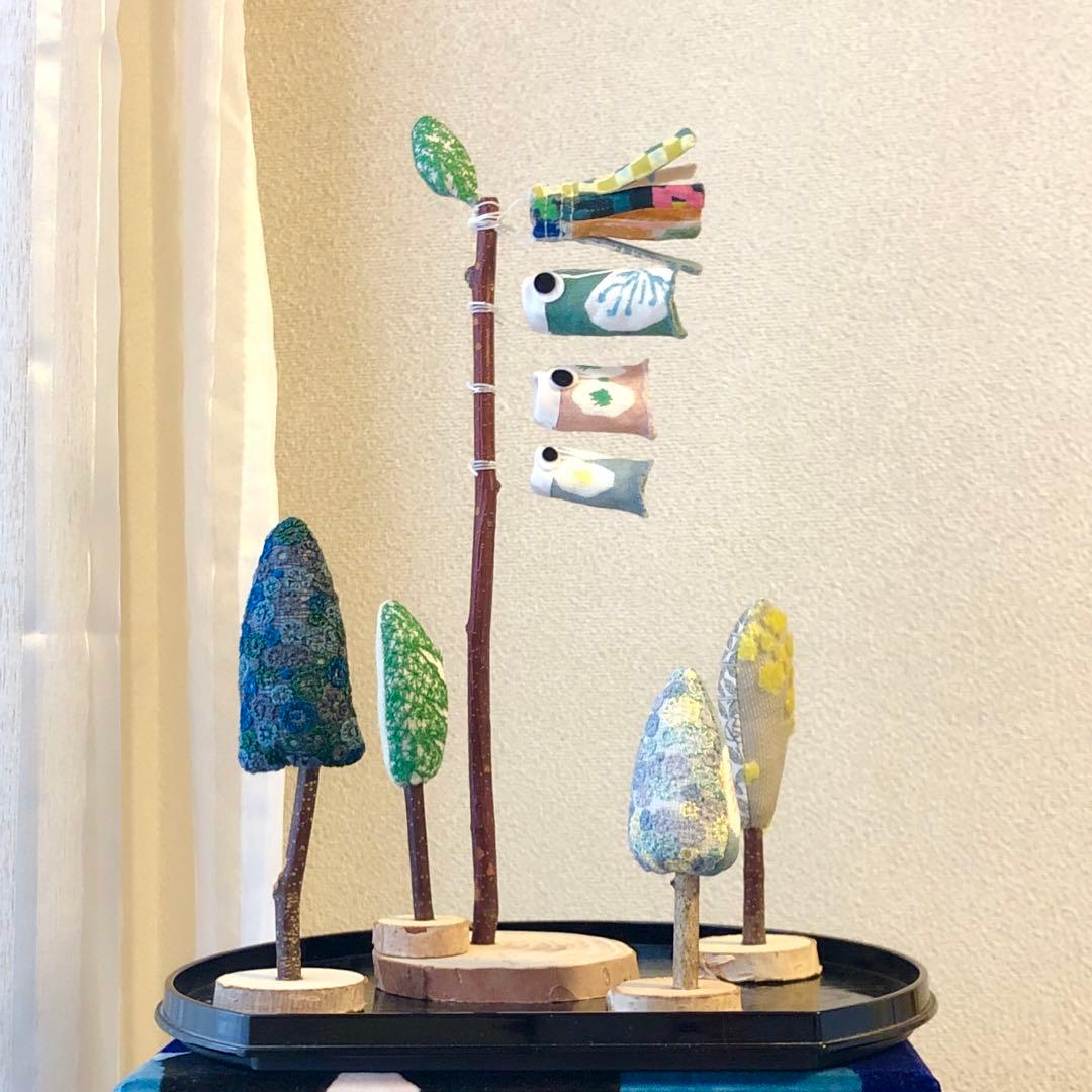 「skyful」他ミナペルホネンのテキスタイルで作った「ミナの森の鯉のぼり」