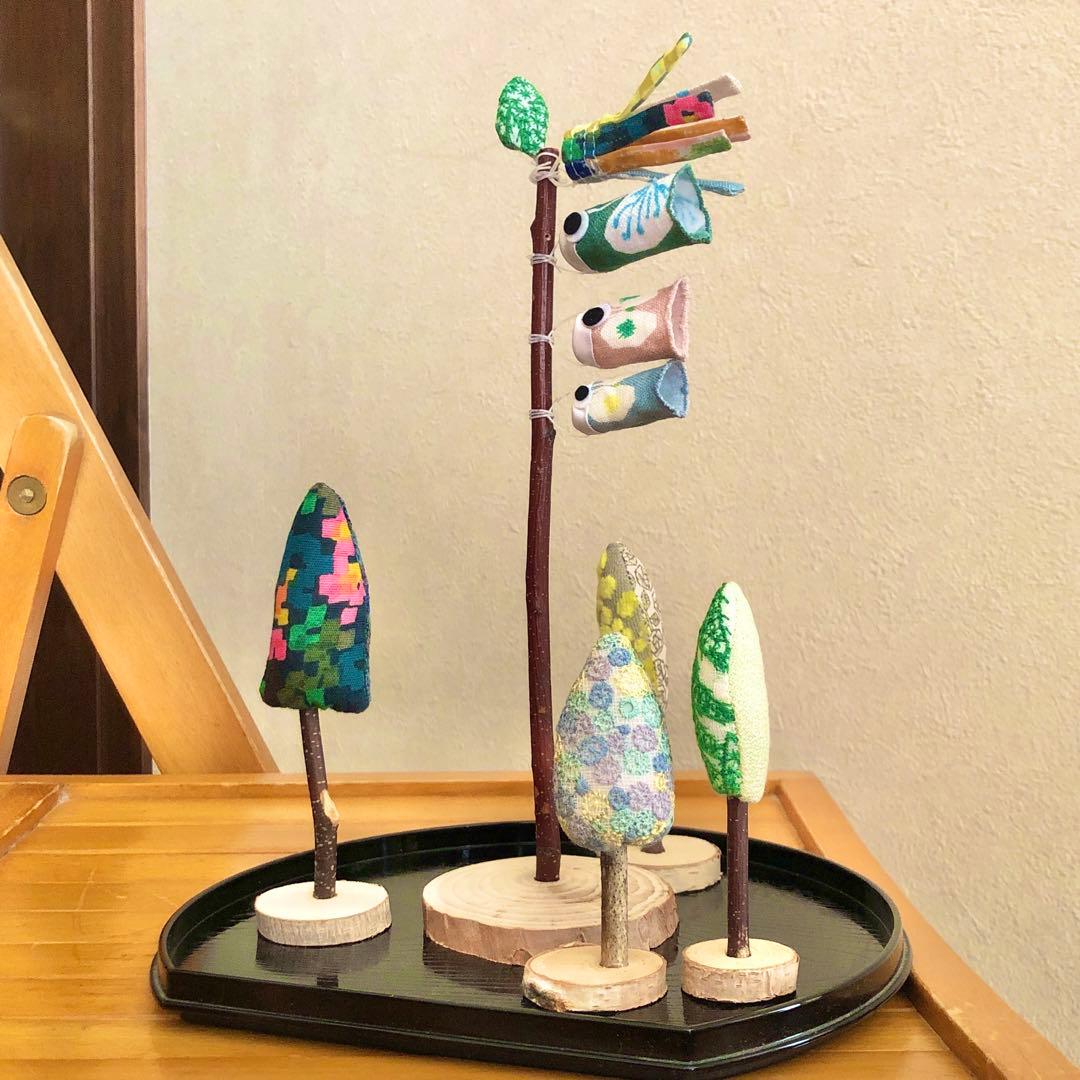 「skyful」他ミナペルホネンのテキスタイルで作った「ミナの森の鯉のぼり」