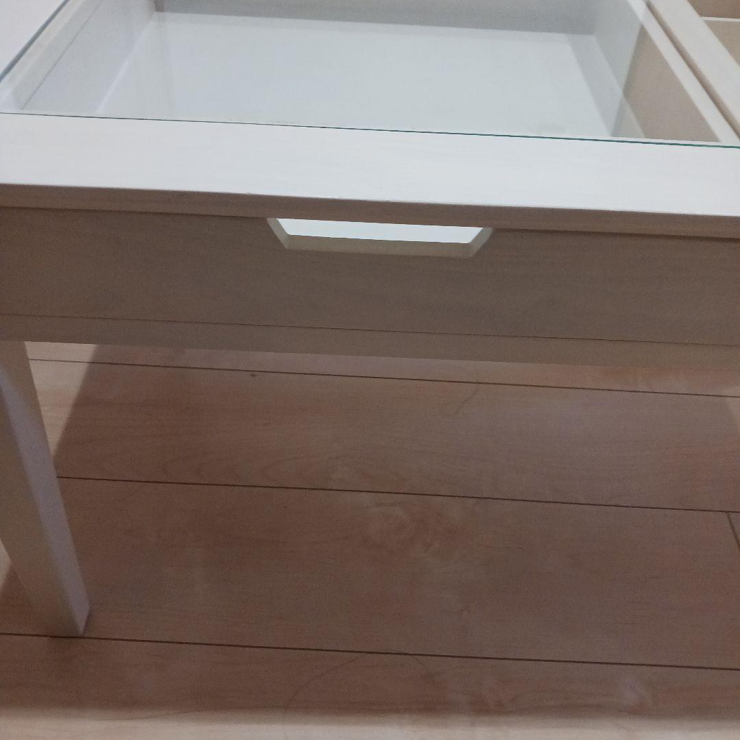 ホワイトガラス天板センター　ローテーブル　アクセサリー