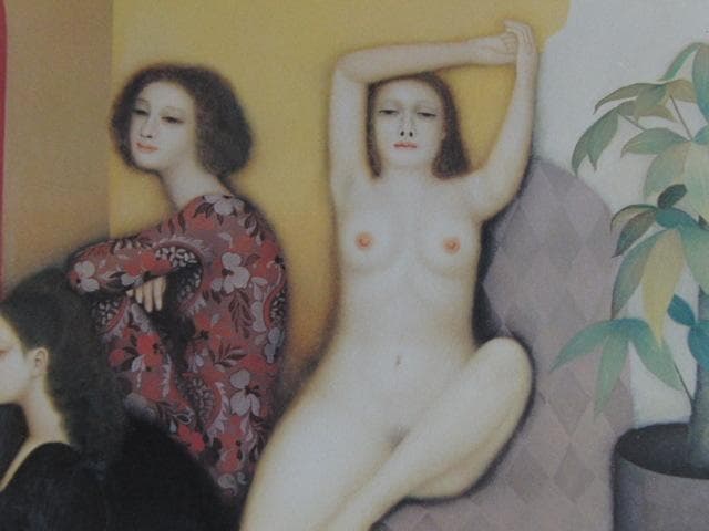 岩織治、【羅綾漂】、希少な大判額装用画集より、美品、日本人画家、新品額装付