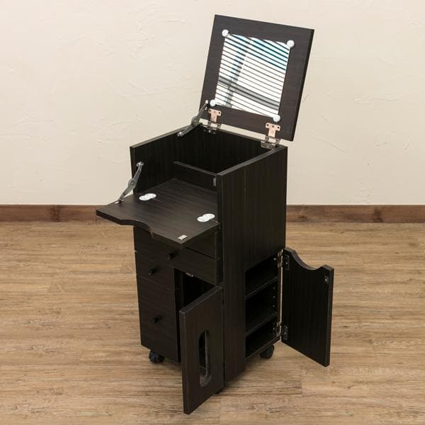 《新品・送料無料》コスメワゴン　縦型　DBR/WH