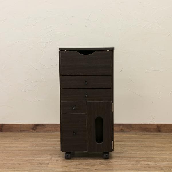 《新品・送料無料》コスメワゴン　縦型　DBR/WH