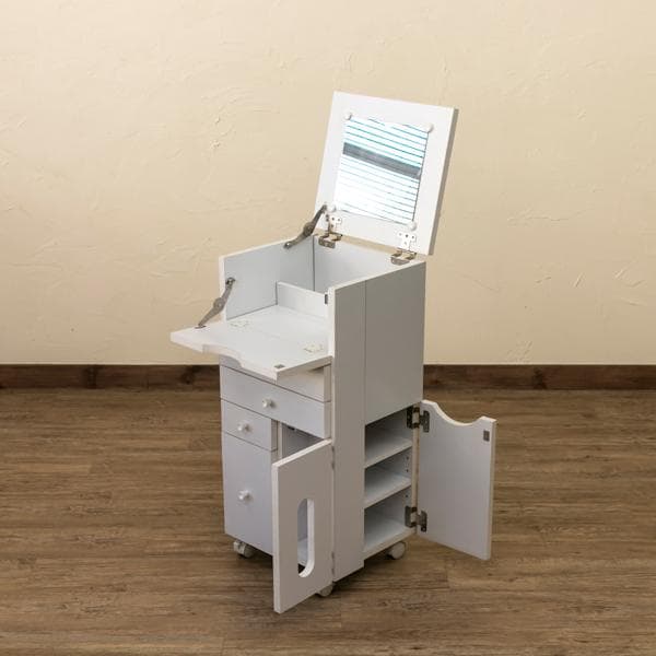 《新品・送料無料》コスメワゴン　縦型　DBR/WH