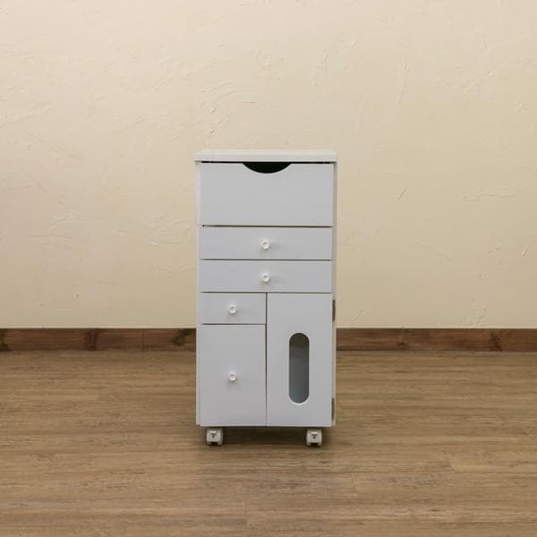 《新品・送料無料》コスメワゴン　縦型　DBR/WH