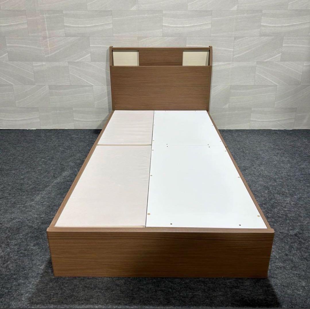 ニトリ ベッドフレーム シングル アザン浅型 寝具 収納付きd5266