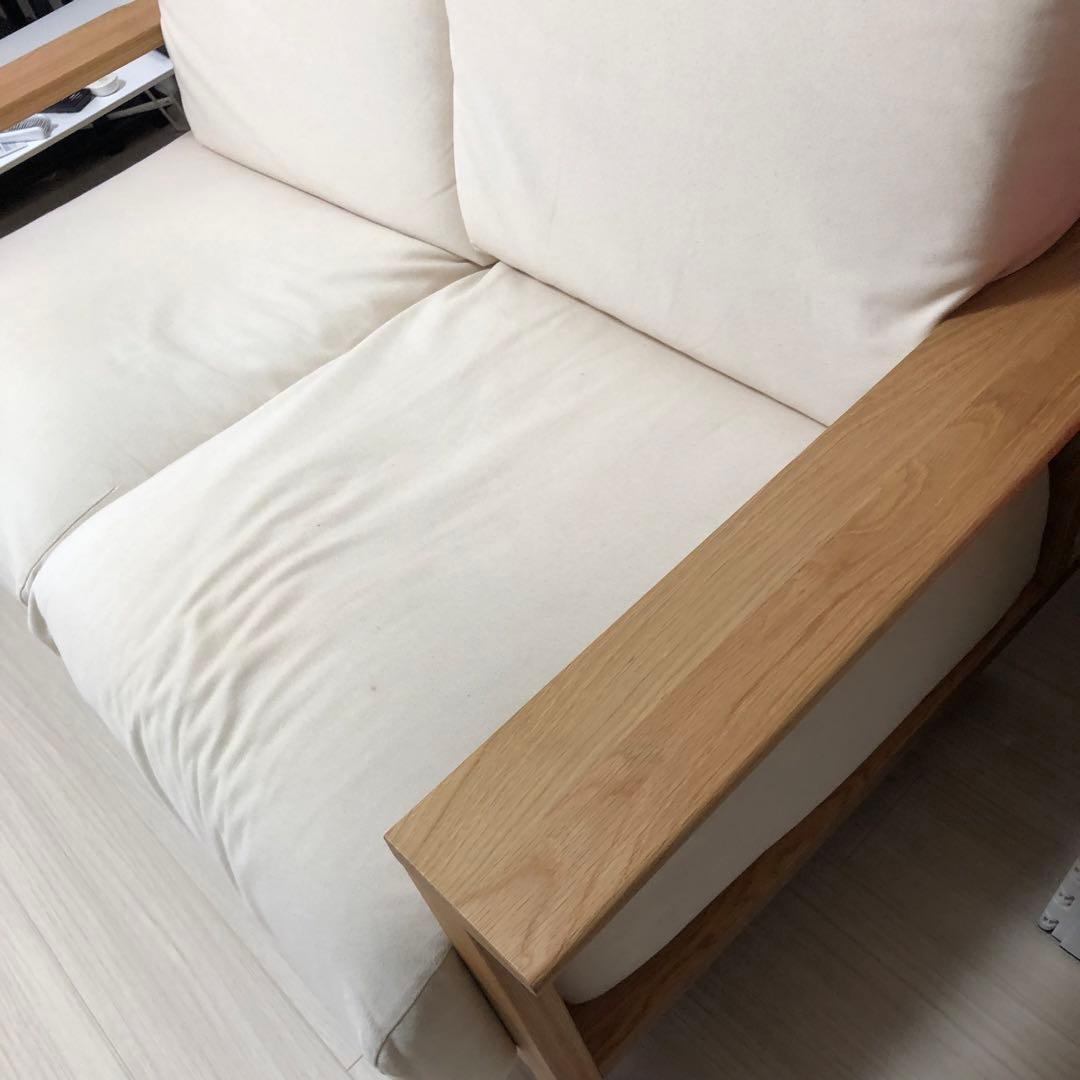 引取歓迎【2024年製】無印良品 MUJIソファ 木枠フレーム 2P 2人掛け