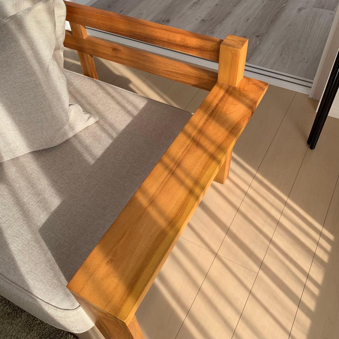 ウニコ　ブレス　木製フレーム 3人掛けソファ