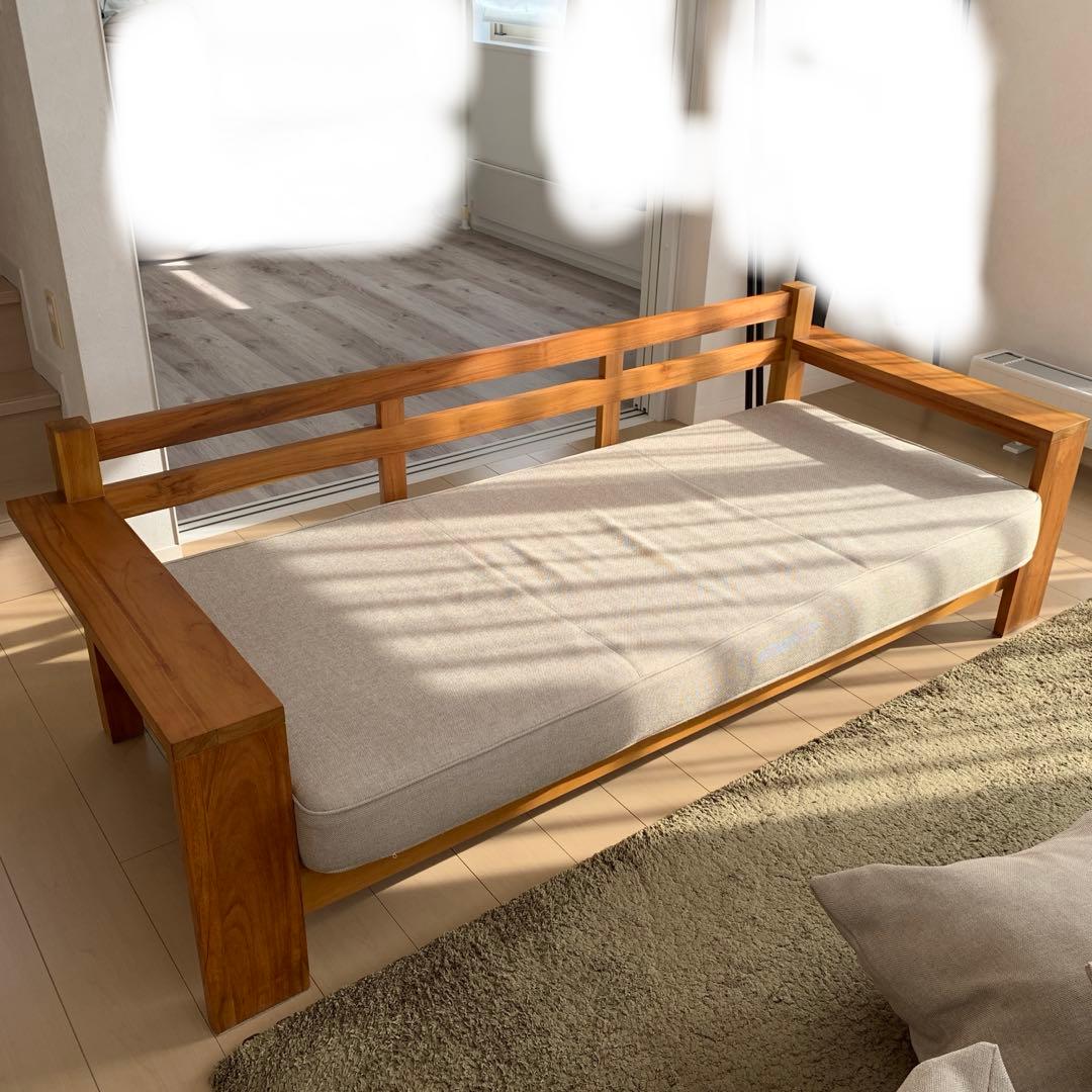 ウニコ　ブレス　木製フレーム 3人掛けソファ