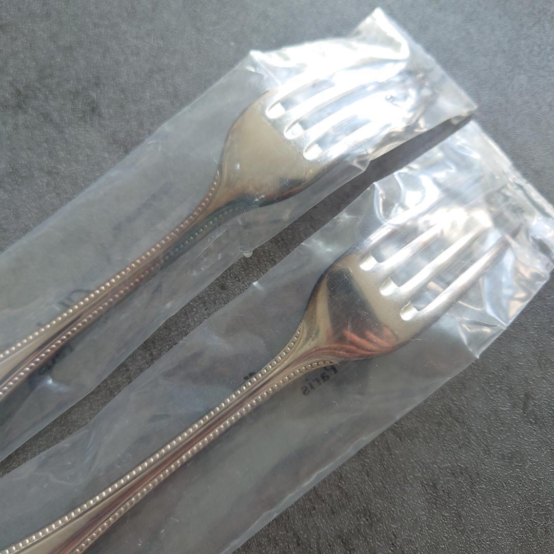希少 クリストフル パール 未開封 デザートフォーク 2点