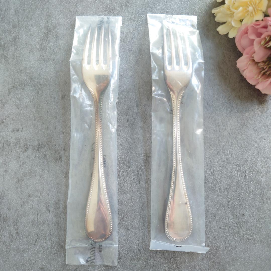 希少 クリストフル パール 未開封 デザートフォーク 2点