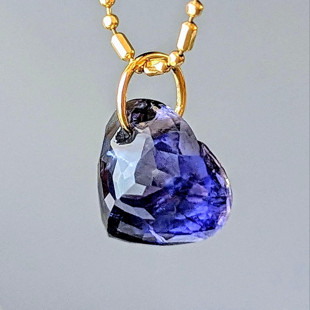 ♢容音♢K18 アイオライト 3.1ct チャーム ペンダントトップ