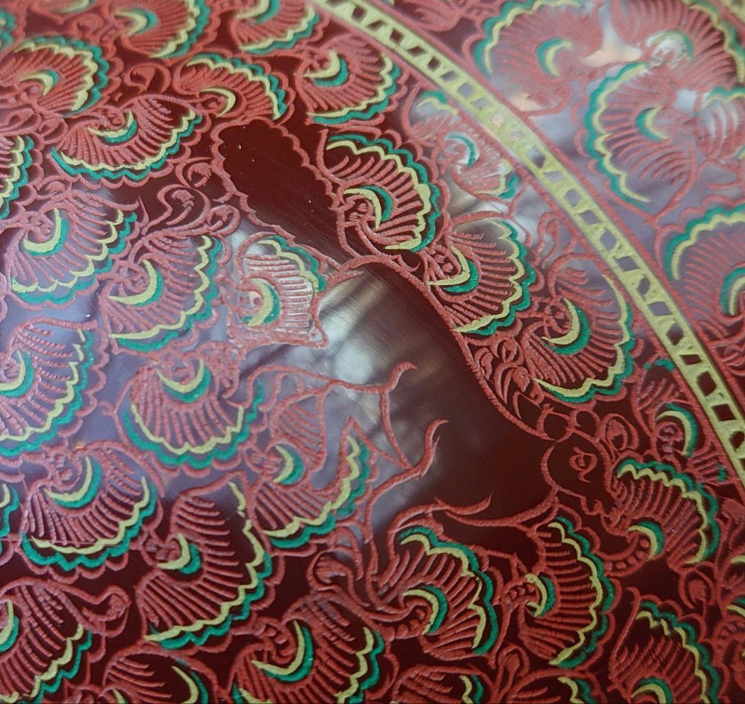 美術漆器 鳥獣蒟醤 きんま アンティーク 細密 漆塗り タイ・ミャンマー