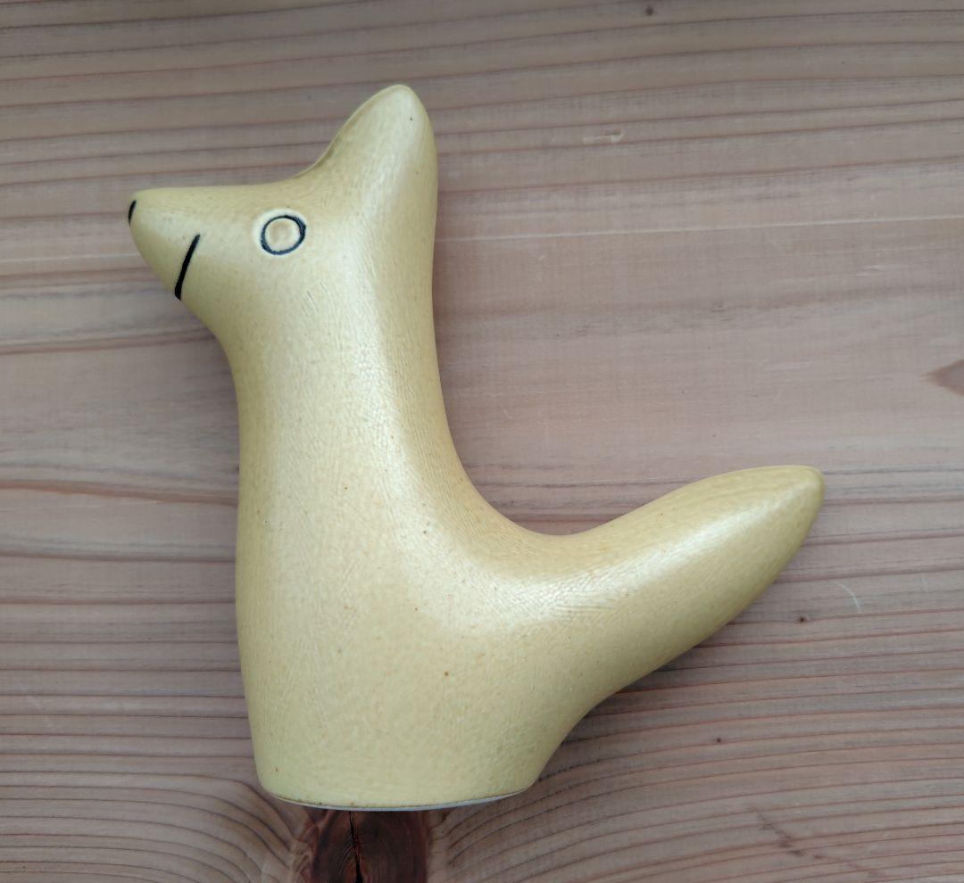 鹿児島睦　花器　キツネ　イエロー