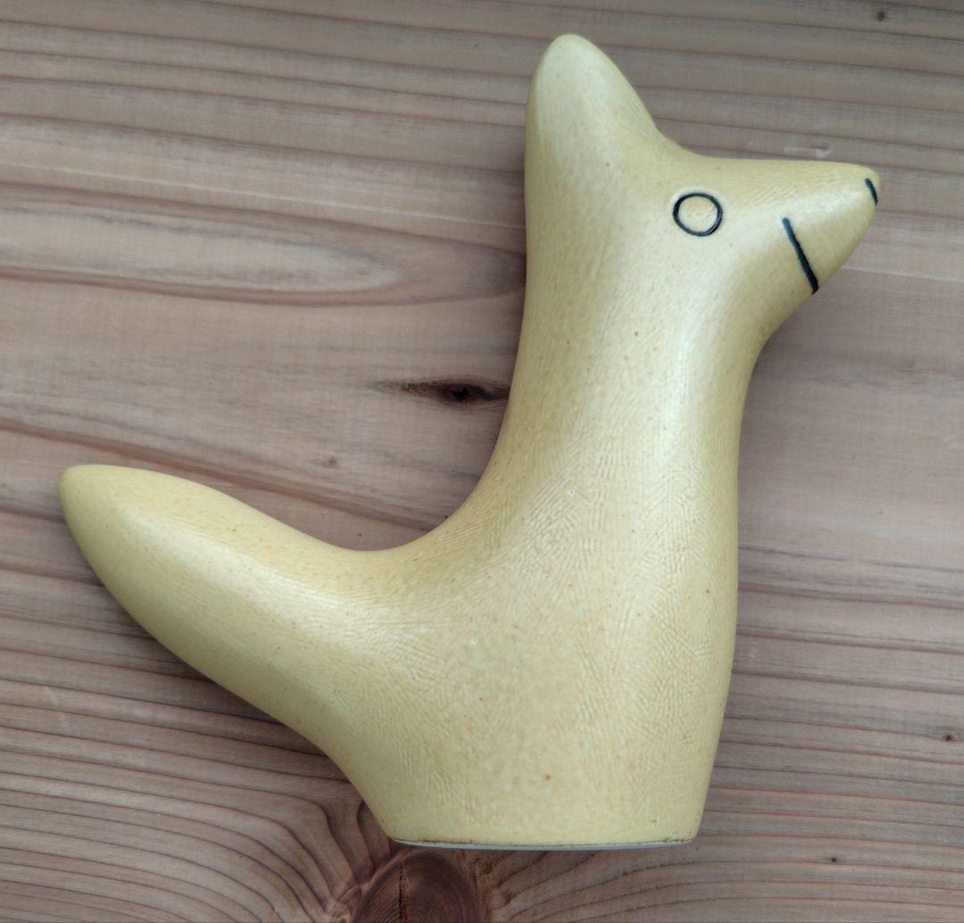 鹿児島睦　花器　キツネ　イエロー