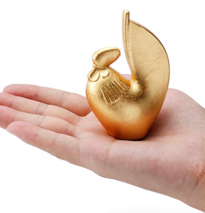 新品【NAGAE＋】Reborn Rooster 金銀セット 酉置物　縁起物