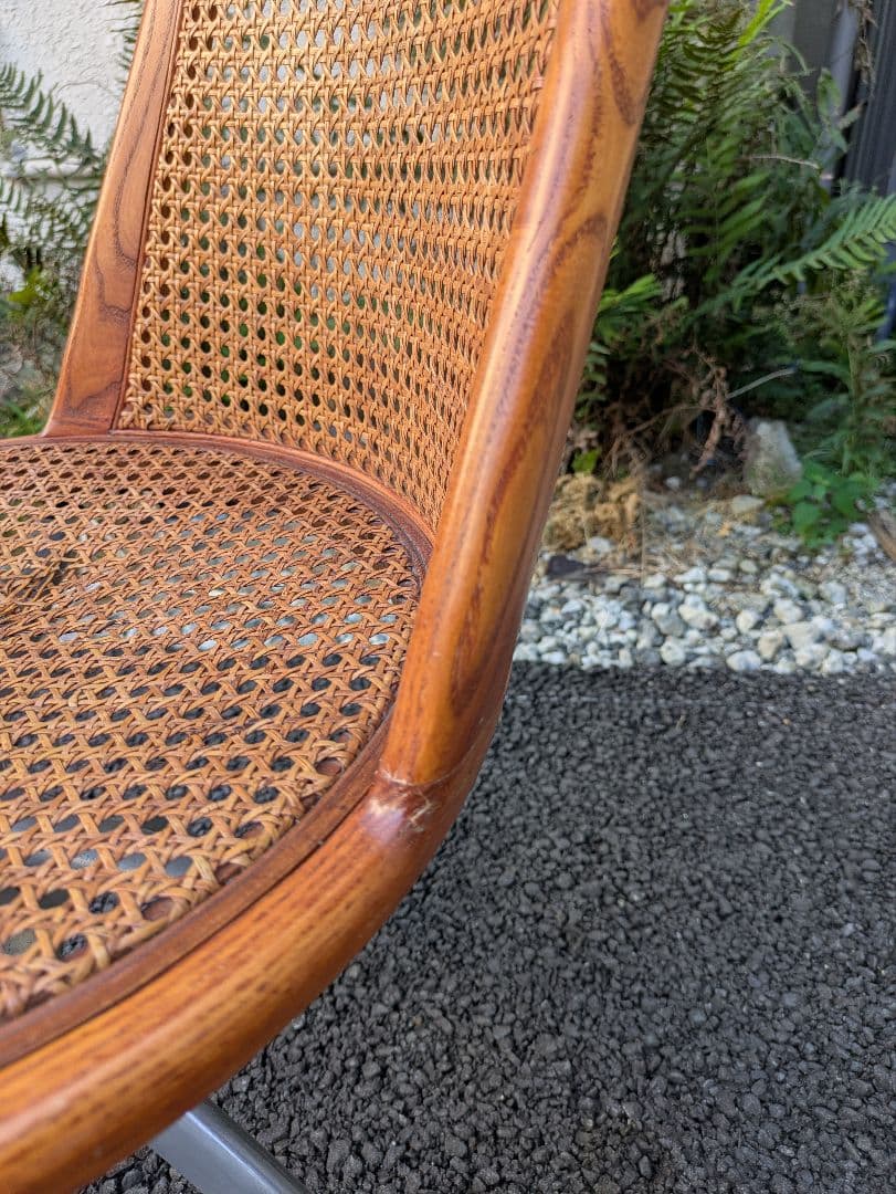 超レア名品 カッシーナイクスシー ヤングガール 曲げ木 ラタンチェア 籐チェア
