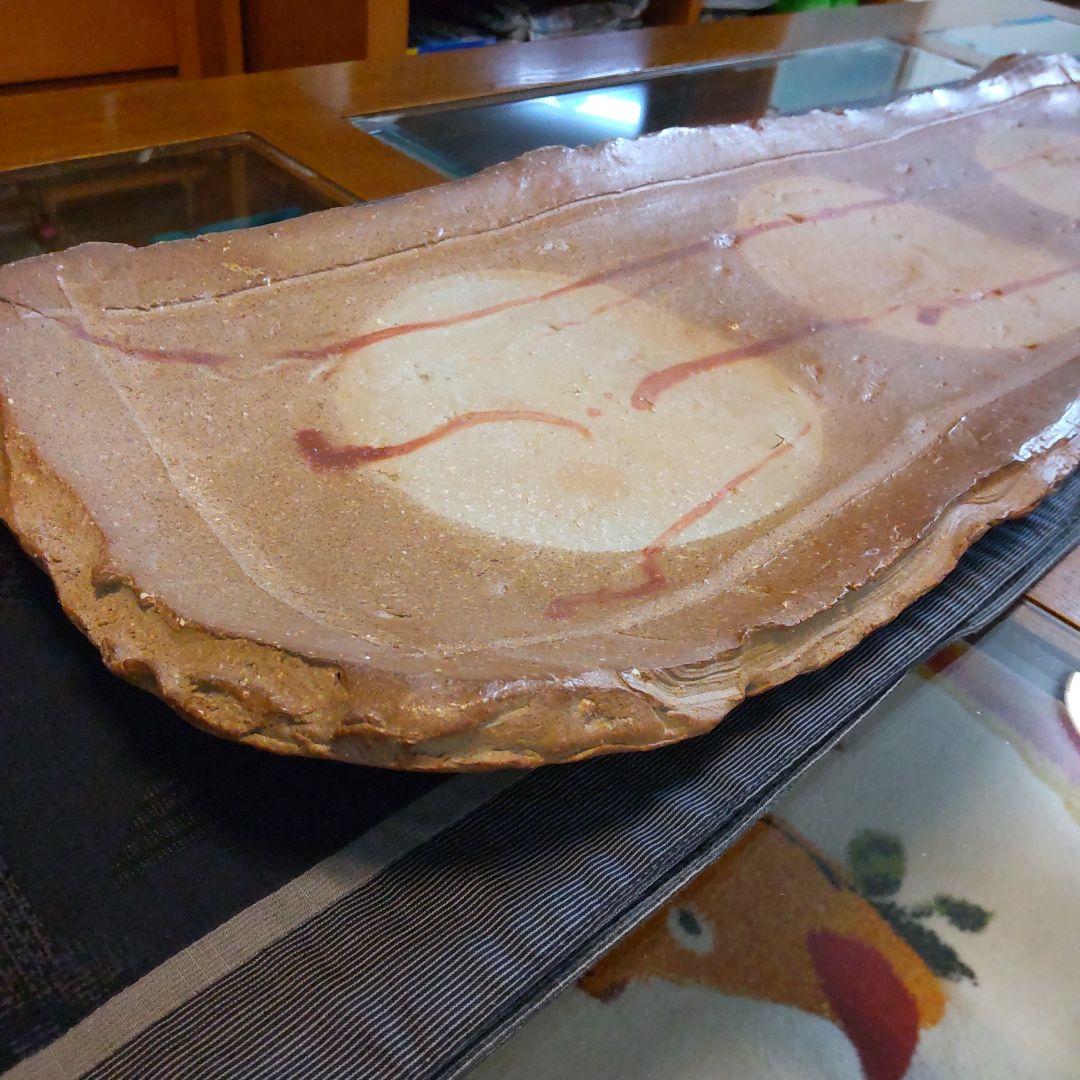 迫力 長方皿 大 10 備前焼 キッチン・食器