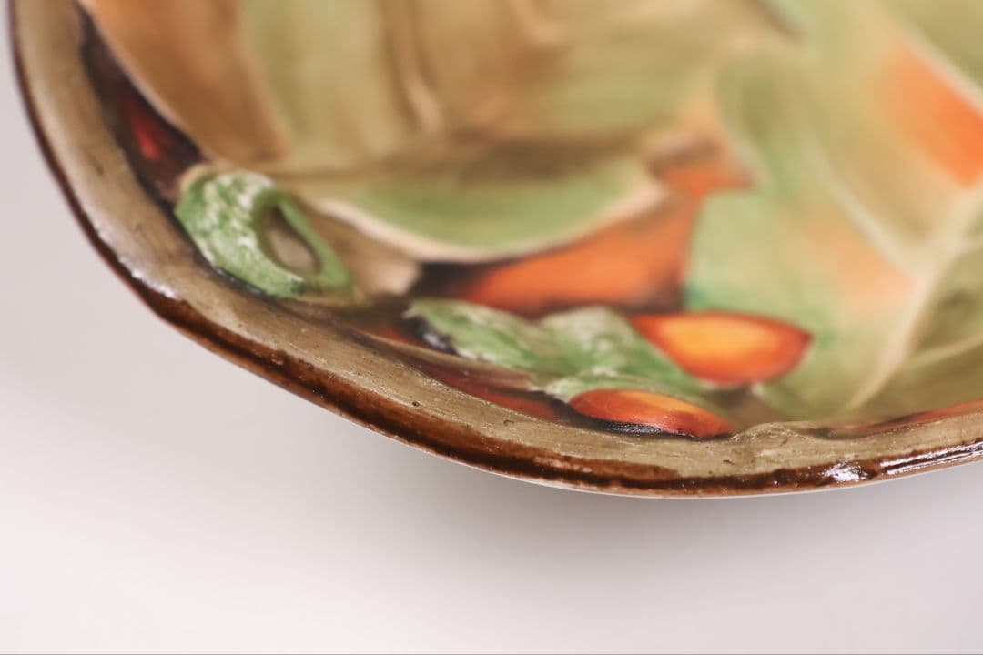 CM308】オールドノリタケ どんぐり 葉 皿 鉢 団栗 ナッツ 明治 陶磁器