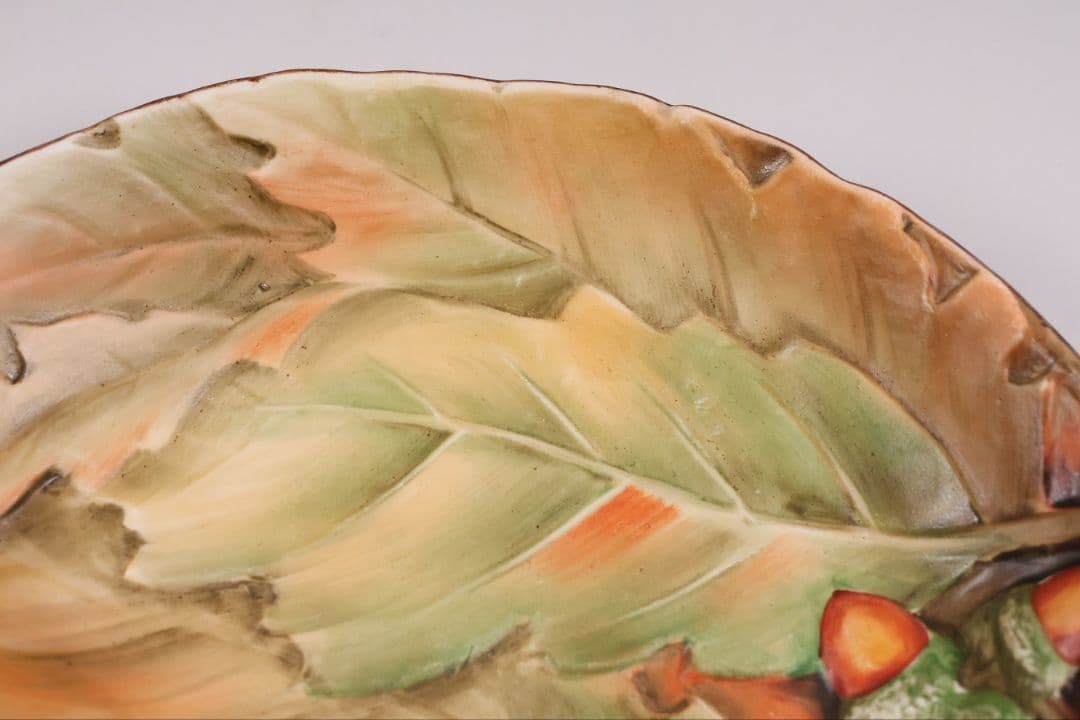 CM308】オールドノリタケ どんぐり 葉 皿 鉢 団栗 ナッツ 明治 陶磁器