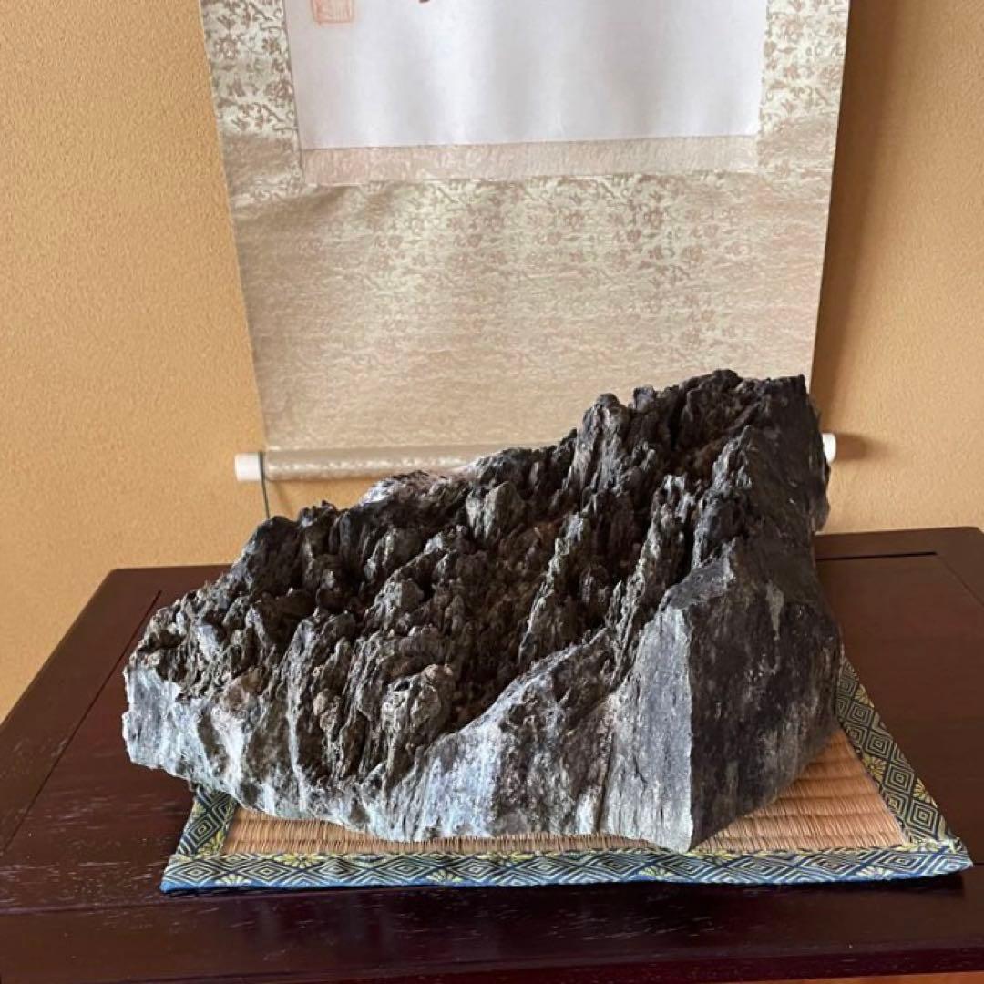 水石 鑑賞石 【八溝石 】特大 和風インテリア オブジェ アクアリウム