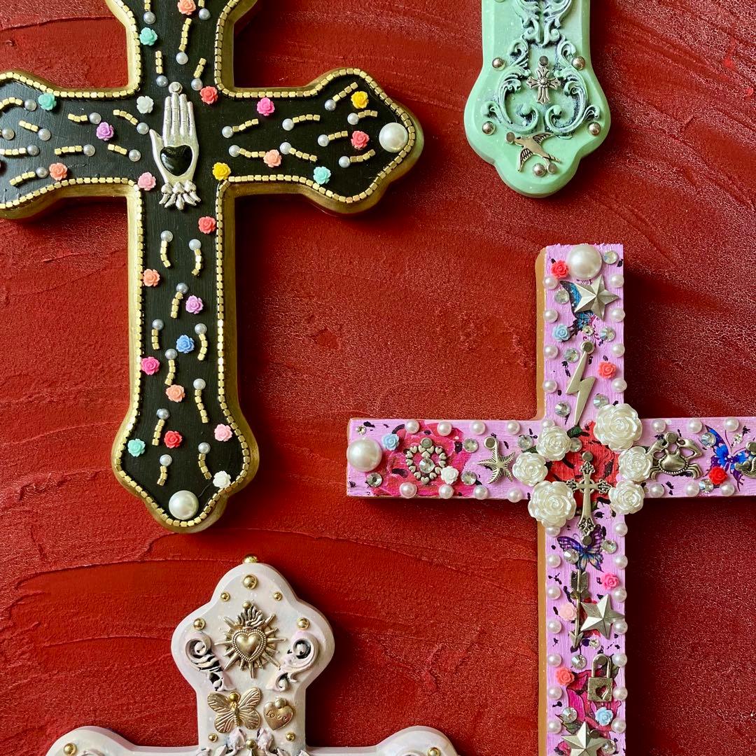 十字架　ウォールデコ　ウォールアート　メキシコ雑貨　壁飾り　ミラグロクロス