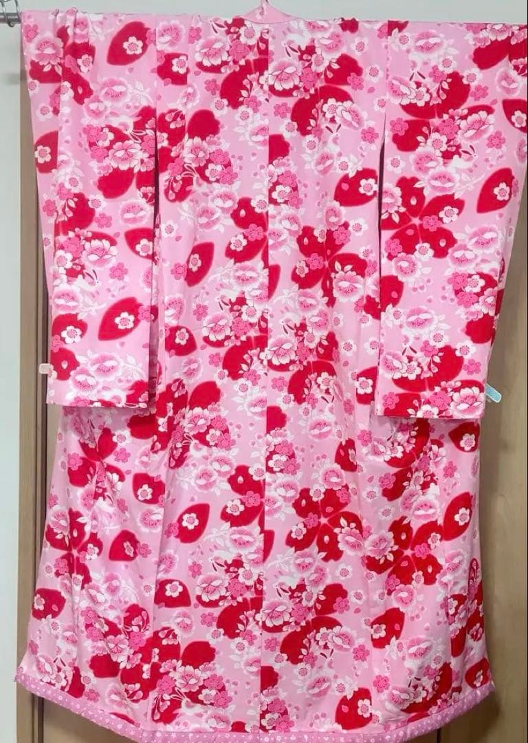 まめ姫ちゃん　JAPANスタイル　振袖バージョン　七五三 7歳用 着物セット