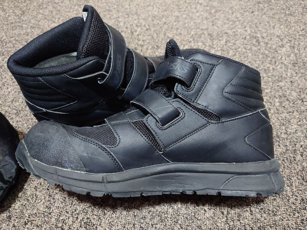 asics 安全靴 黒 ハイカット ベルクロ