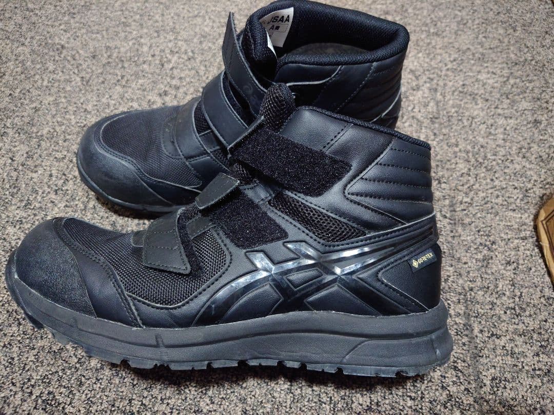 asics 安全靴 黒 ハイカット ベルクロ