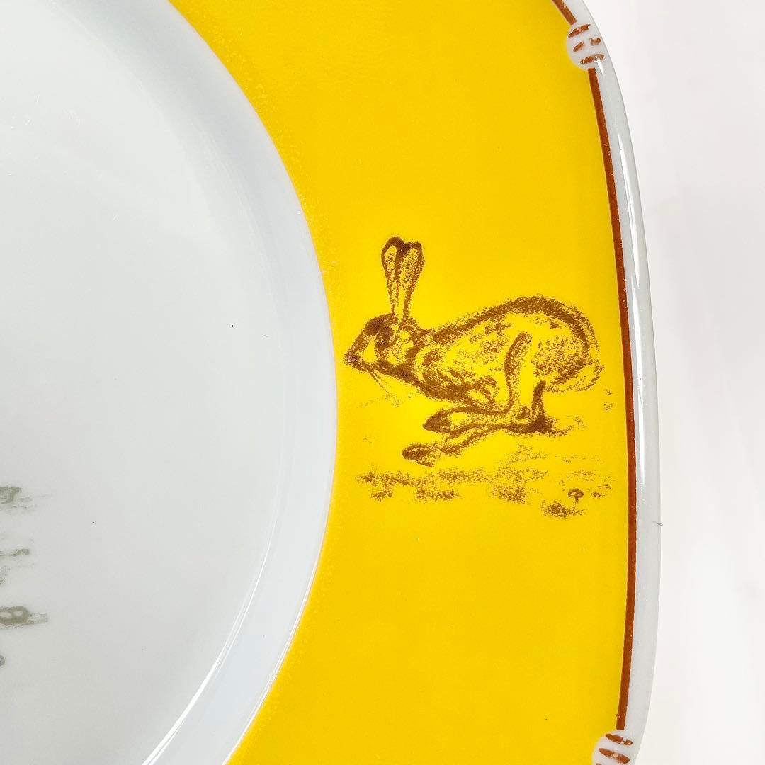 ◎ HERMES エルメス シャス イエロー 八角プレート ダックスフンド