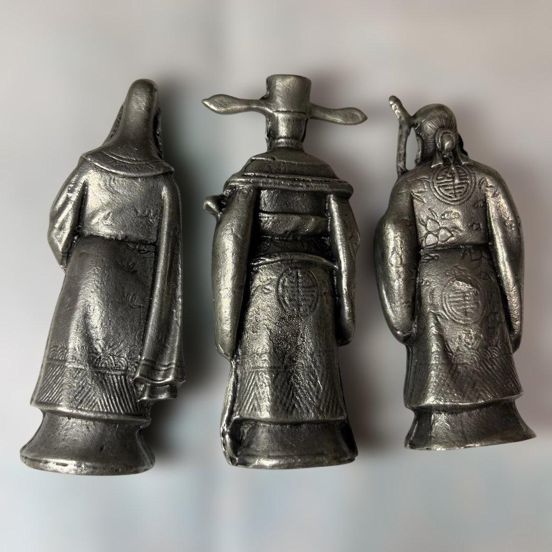 中国　工芸品　福禄寿の置物　金属製（磁性なし）