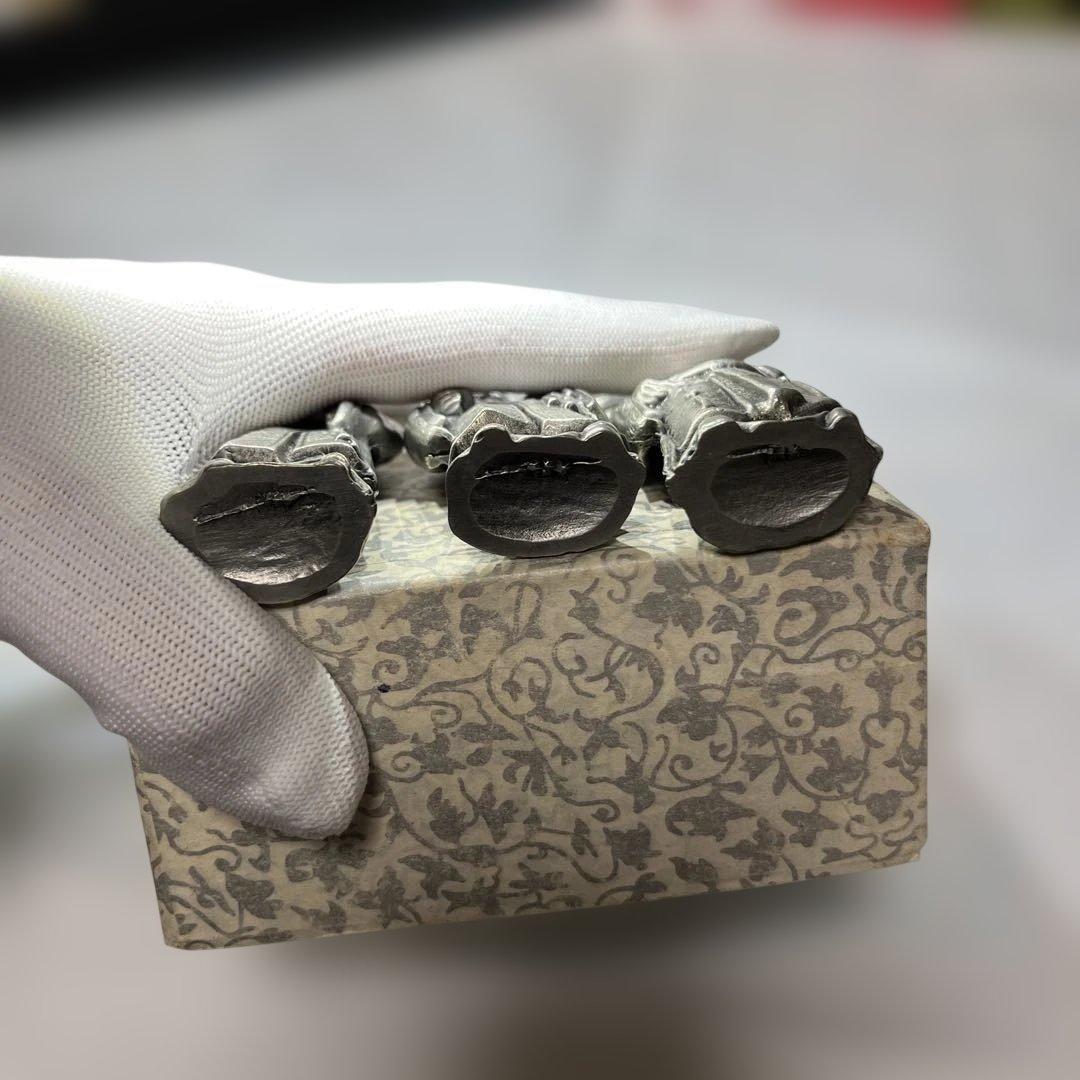 中国　工芸品　福禄寿の置物　金属製（磁性なし）