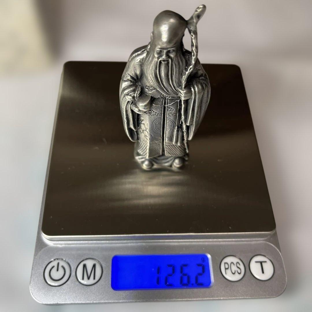 中国　工芸品　福禄寿の置物　金属製（磁性なし）