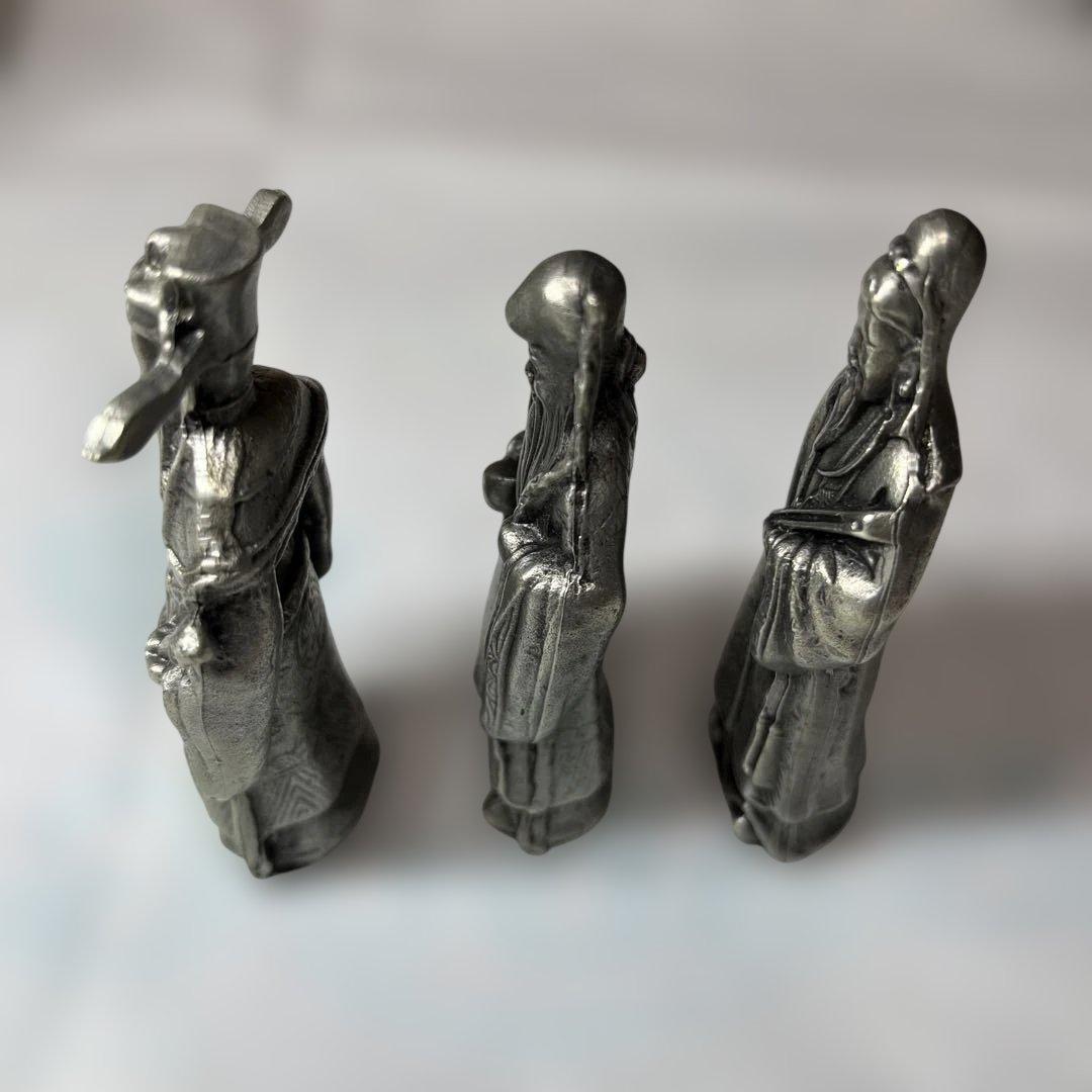 中国　工芸品　福禄寿の置物　金属製（磁性なし）