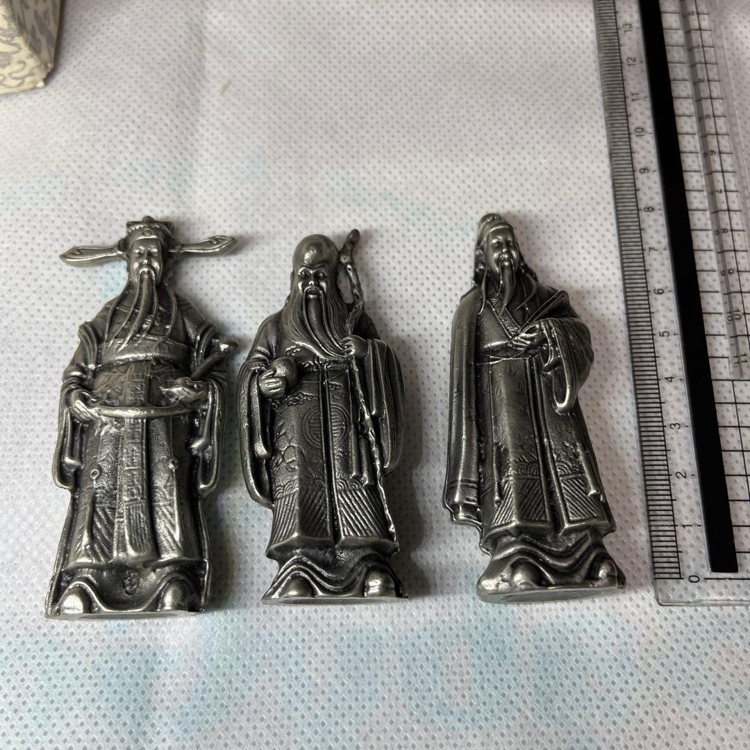 中国　工芸品　福禄寿の置物　金属製（磁性なし）