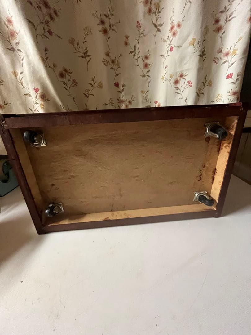 昭和レトロ 木製 小物収納 キャスター付き お座敷ワゴン ポット台