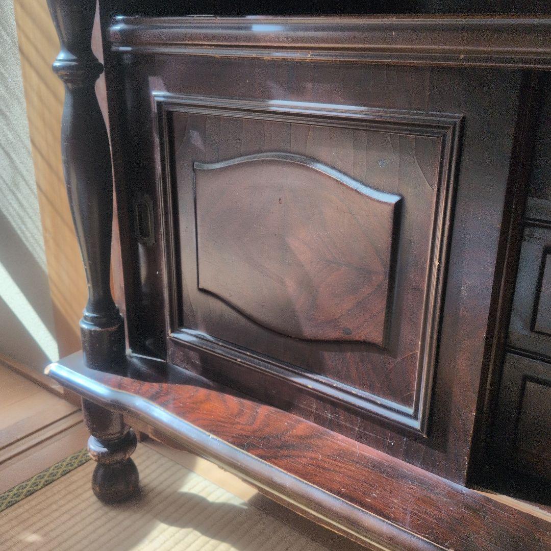 昭和レトロ 食器棚 収納棚 アンティーク 木製　高級　茶棚 茶箪笥　コレクション